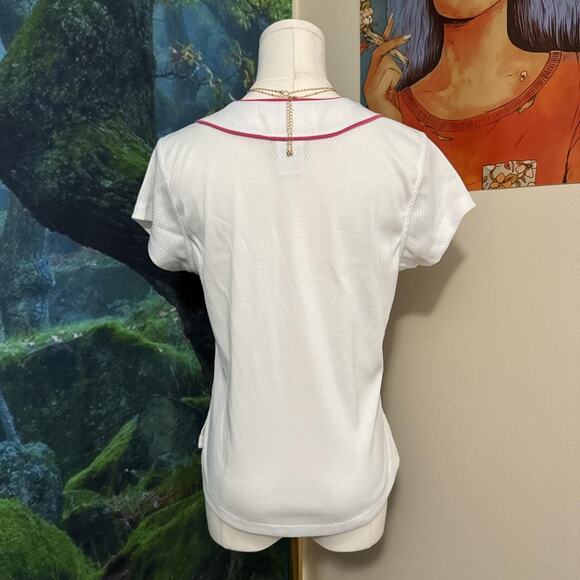 vintage dale jr nascar jersey women's medium white pink - Picture 3 of 6